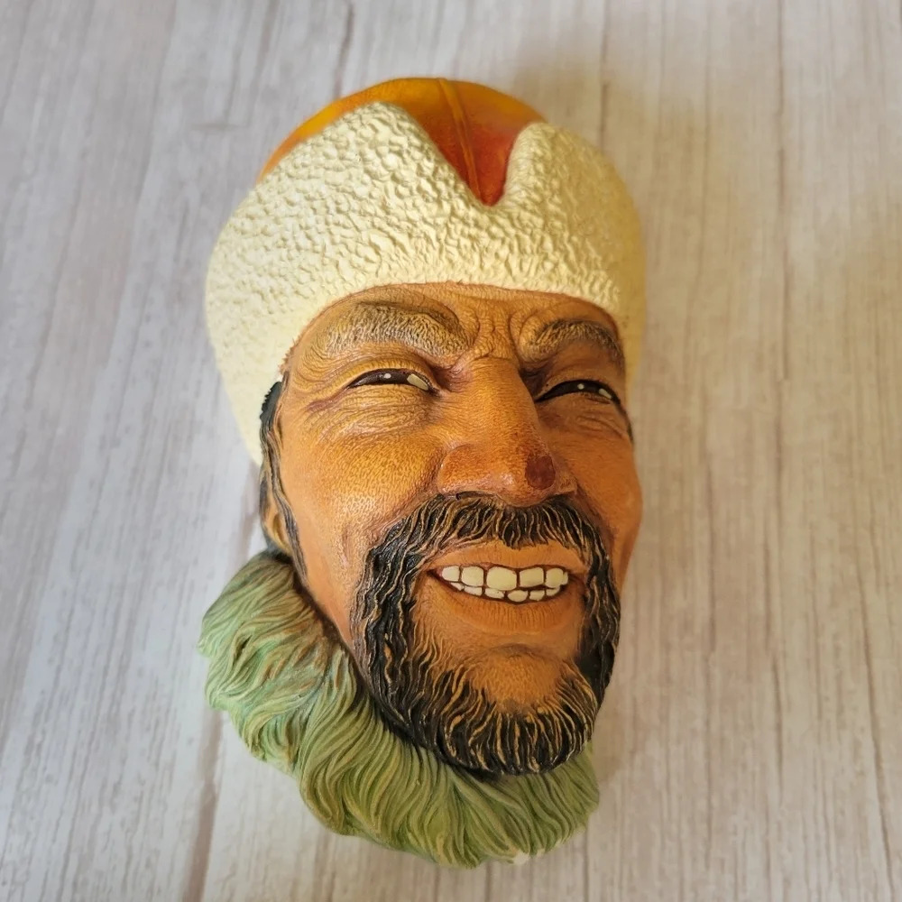 Himalayan Bossons Chalkware  Wall Hanging Head